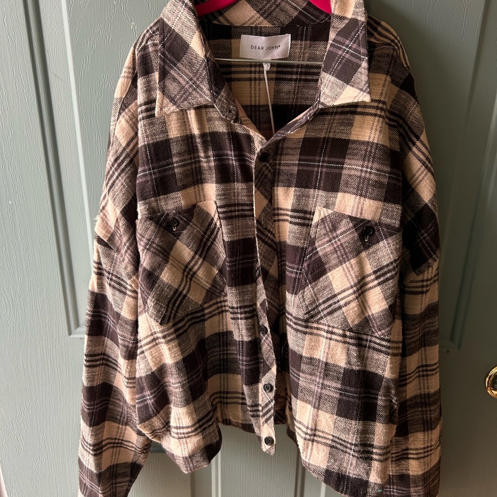 Dear John Black and Cream Plaid Shirt